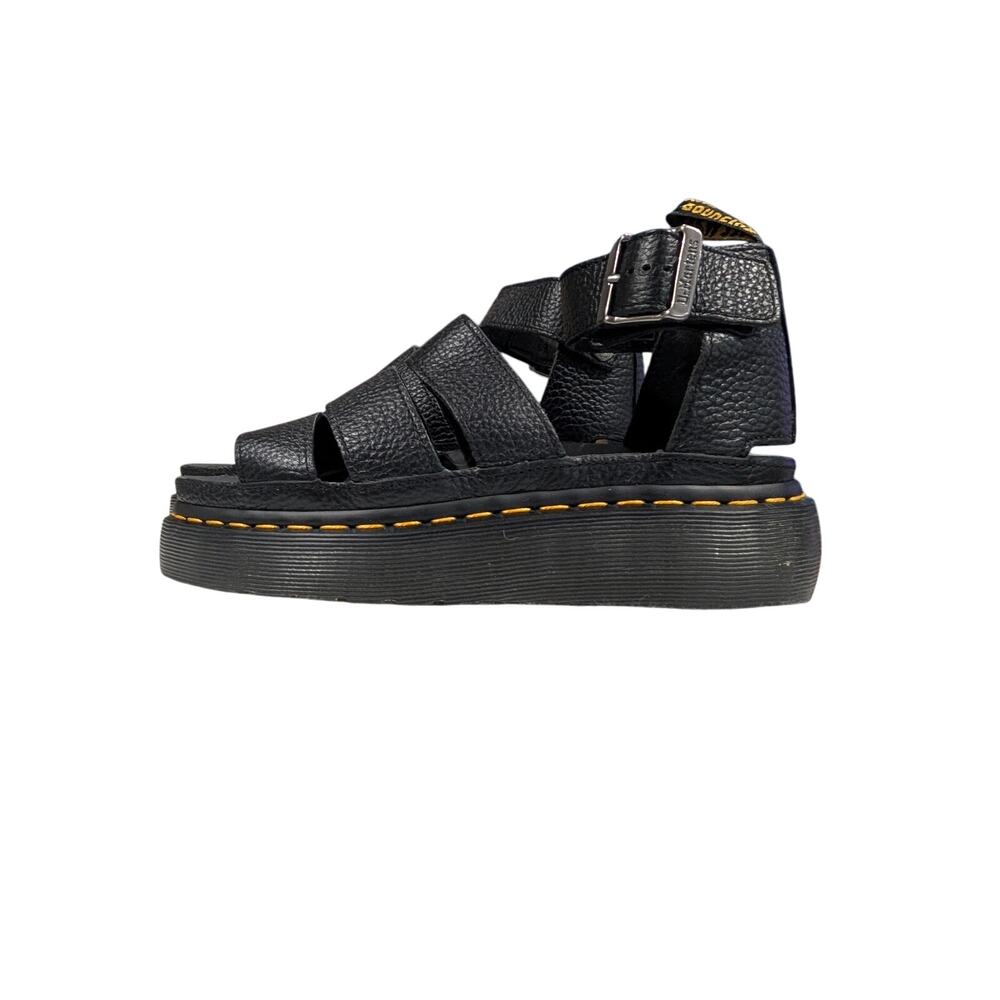 Dr. Martens Clarissa II Quad Womens 6 Leather Platform Black Buckle Sandals NWOB - Picture 3 of 9